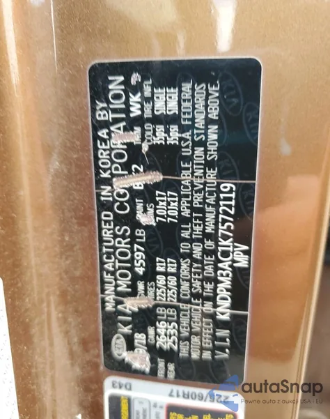 2019 Kia Sportage Lx из США, поврежденный, VIN KNDPM3AC1K7572119